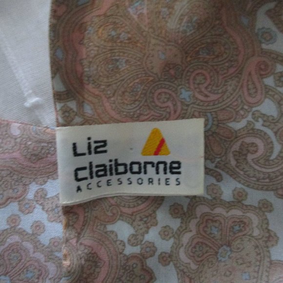 1990s silk pastel paisley skinny scarf - Picture 3 of 7